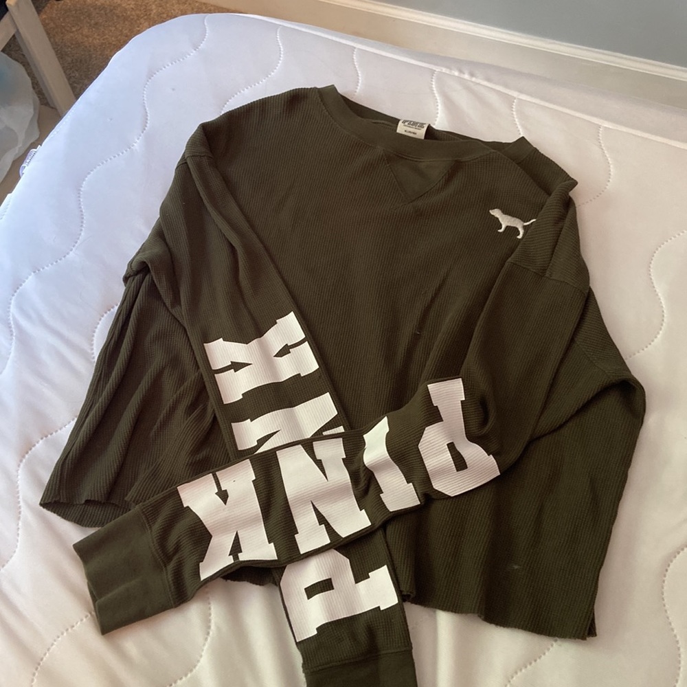 PINK army green sweater